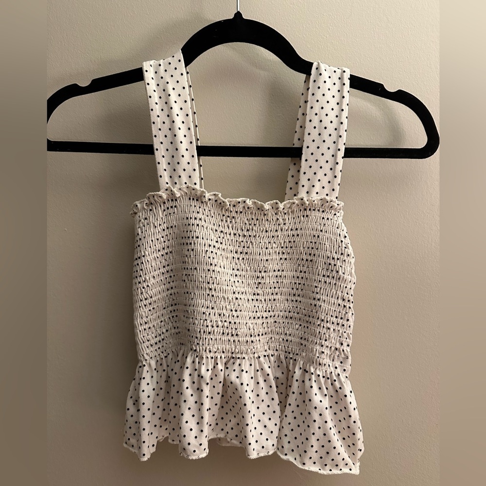 Urban outfitters polka dot peplum tank top size S